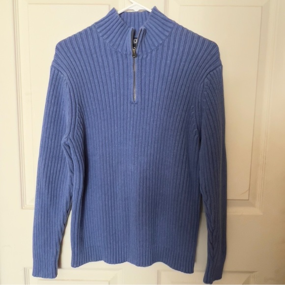 Lands end Cardigan blue Cotton Sweater - Picture 4 of 5
